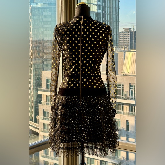 🆕 BRONX & BANCO 🧿 NWT Suns Mesh & Velvet Fit & Flare Mini Dress - Sz S - US 4 - Picture 6 of 16